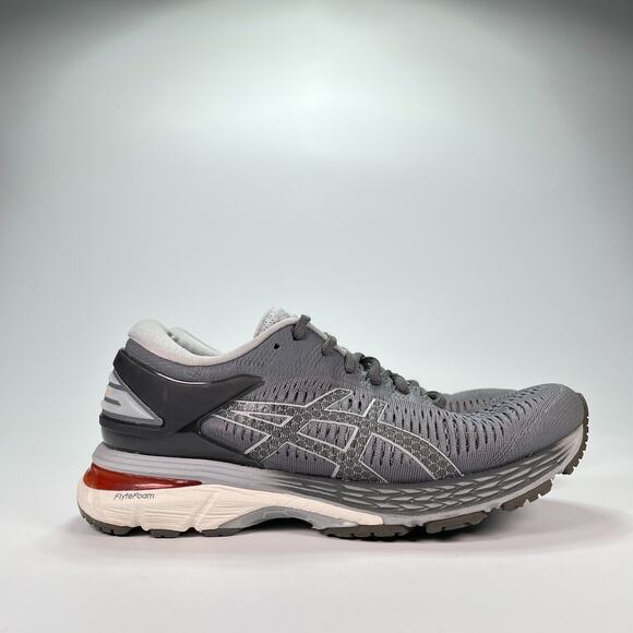 ASICS GEL Kayano 25 Grey White Lace Up Running Shoes 1012A026 Women's Size 7 - Picture 1 of 11